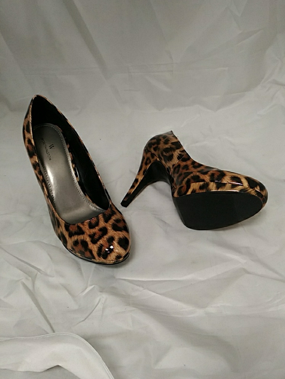 Worthington Wor Jean Leopard Patent Platform High Heels 9M NEW